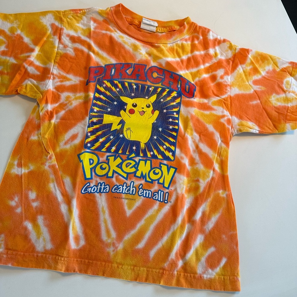 Vintage Tie-dye pokemon Tshirt size 7 kids